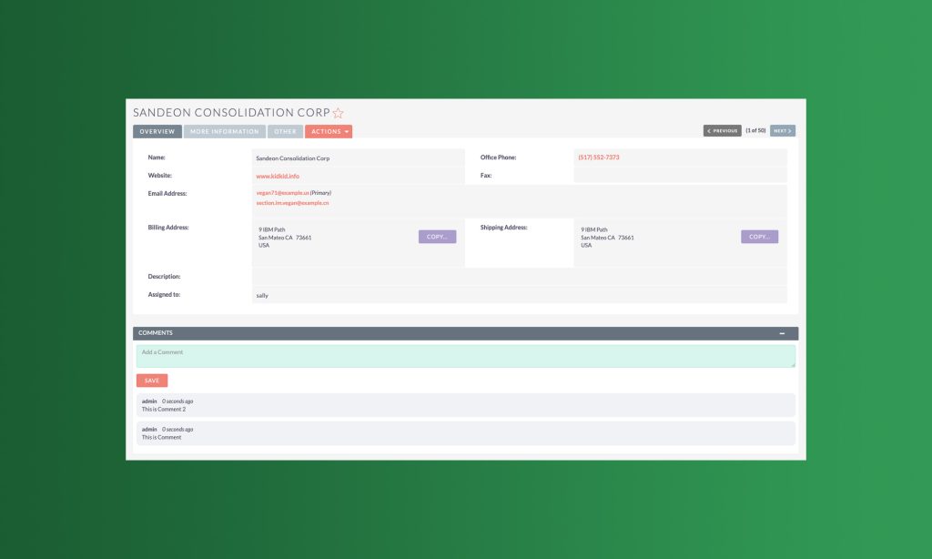 Comments module for SuiteCRM